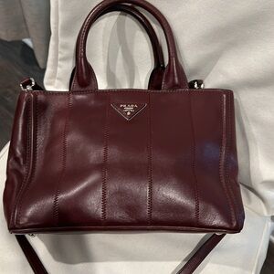 Prada Wine Crossbody Handbag